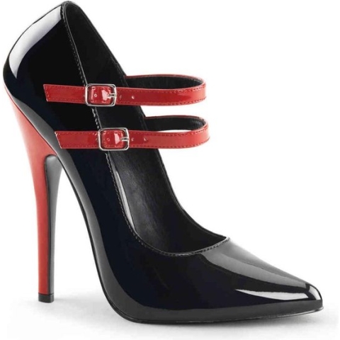Devious Hoge hakken -45 Shoes- DOMINA-442 Paaldans schoenen Zwart/Rood