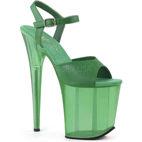 Pleaser - FLAMINGO808N Ankle strap sandal, Pole dance shoes - Paaldans schoenen - 38 Shoes - Wit