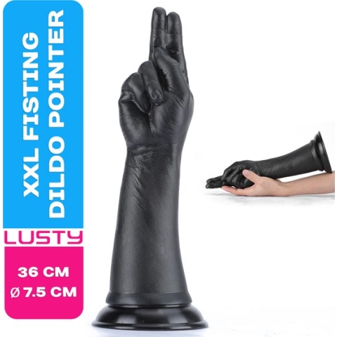 Lusty Fisting Dildo Pointer 36 x 7.5 cm - Fist Dildo voor vuistneuken - Grote Realistische Dildo - Vuist Dildo - Met Zuignap