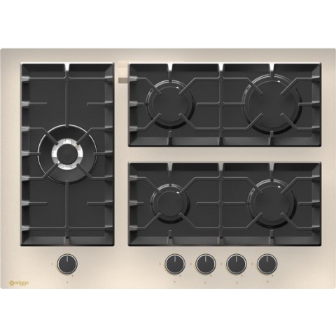 Wiggo WH-G735GR(C) Serie W Inbouw gaskookplaat met Wok 70cm