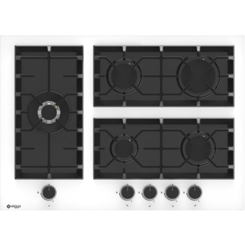 Wiggo WH-G735GR(W) Serie W Inbouw gaskookplaat met Wok 70cm