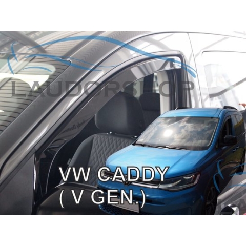 Zijwindschermen donker volkswagen VW Caddy 2 deurs model vanaf 2020- pasvorm Team Heko raamspoilers set