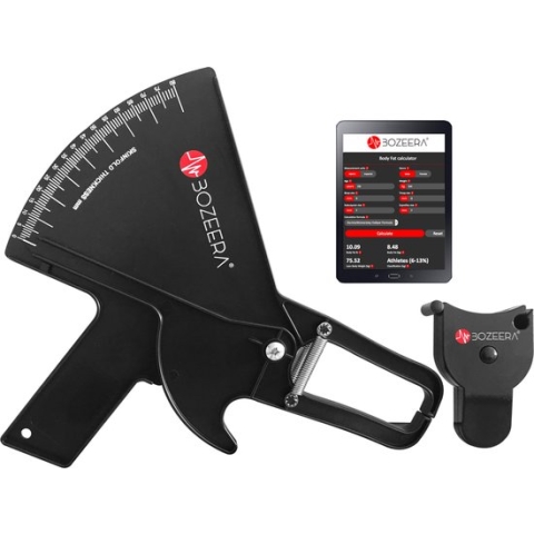 BOZEERA Huidplooimeter PRO en Body Mass Tape - Vetmeter PRO en Meetlint Lichaam - Inclusief Software Video Uitleg en Nederlandse Handleiding