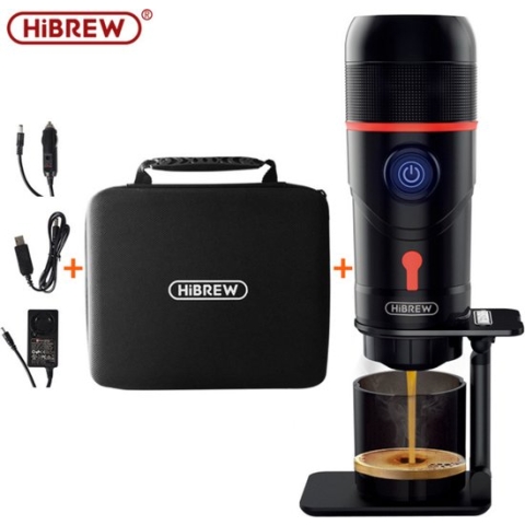 Draagbaar Koffiezetapparaat Met Thermoskan - Auto, USB, Lichtnet + Opbergtas + Standaard - Koffiemaker 12 Volt Onderweg 3 in 1 - Nespresso, Dolce Gusto, Koffiepoeder