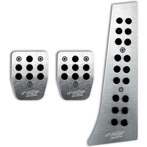 Simoni Racing Pedaalset Special - Geborsteld Aluminium/Zwart Rubber