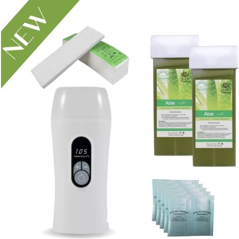 Wax Apparaat Vernieuwende Digitale Wax Roller - Relax Master® - Wax Patroon Verwarmer - Waxen - Wax Roller Kit Incl. 2 Aloe Vera Vullingen, After Wax & Waxstrips - Waxroller - Ontharen voor man en vrouw