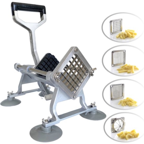 AXIMO Frietsnijder - Patatsnijder Aluminium - Fritessnijder Professioneel - Inclusief vier RVS messen - 43x16,8x(H)29cm - Ook voor groentes