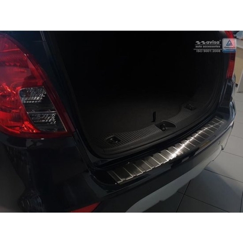 Avisa Zwart RVS Achterbumperprotector passend voor Opel Mokka X 2016- 'Ribs'