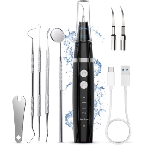 V-Goods Premium Sonische Tandsteen Verwijderaar - 5 Standen - Incl. Tandarts Set - 3 Opzetstukken - Tandplak Snel Weg