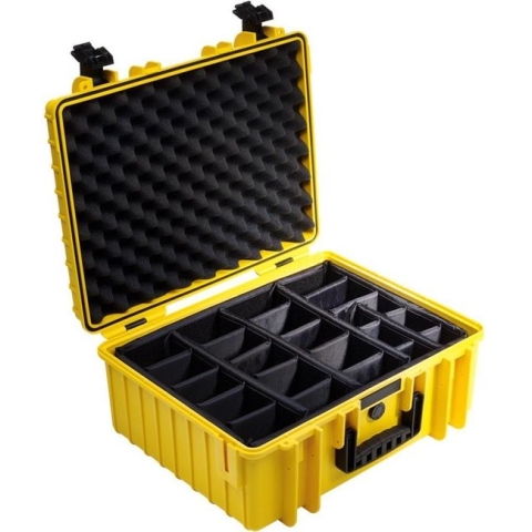 B&W International Type 6000 Outdoor Case incl. vakindeling - geel
