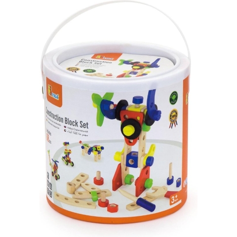 Viga Toys Constructiebouwset Hout 68-delig Multicolor