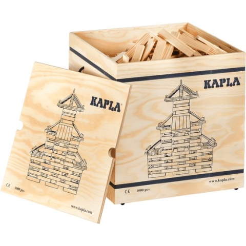 KAPLA - KAPLA Natuur houten kist - Constructiespeelgoed - 1000 Plankjes