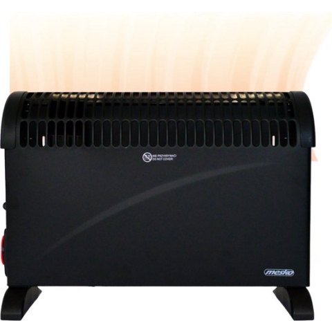 Mesko Elektrische Convector Kachel - Instelbare Thermostaat - 3 Warmtestanden - 2000W - Zwart