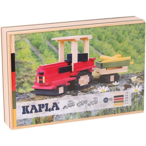 KAPLA - KAPLA Kleur - Constructiespeelgoed - TRACTOR KOFFER - 155 Plankjes - NL