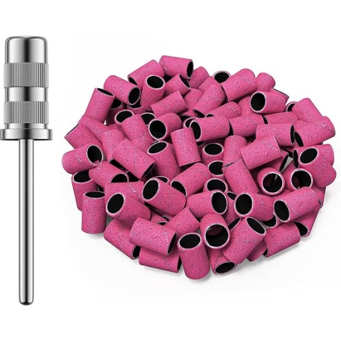 Goodbitz® - Schuurrolletjes Nagelfrees - 240 grit - 100 stuks - Schuurrolletjes 240 - Schuurrol - Schuurrollen - Schuurrolletjes 240 - Schuurrollen 240 grit - Schuurhulzen - Mandrel bitje - Mandrel - Sanding bands nagels - Sanding bands nails