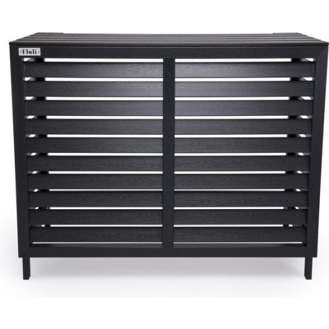 Kunststof Airco Omkasting Cover – Buitenunit Omkasting "Houtlook" Zwart RAL 9005 85x105x54