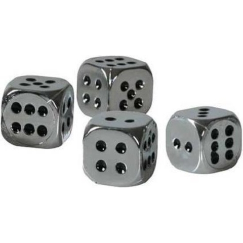 Lampa California Dices ventieldoppen dobbelstenen 4 stuks chrome