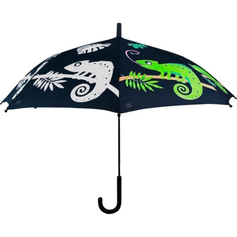 Esschert Design magische kameleonparaplu die van kleur veranderd bij regen | kinderparaplu | paraplu met print | paraplu met opdruk | dierenparaplu