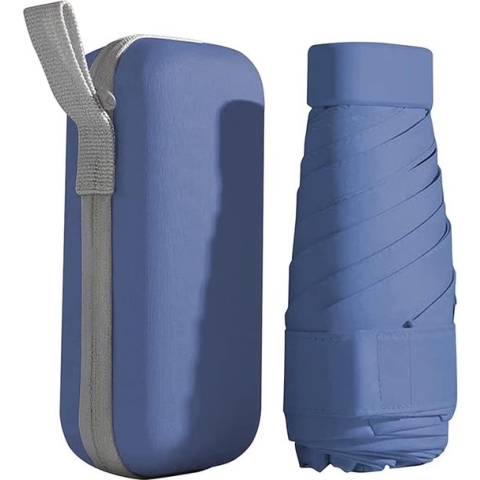 Compacte paraplu, 6 ribben, stormbestendig, kleine paraplu, windbestendig, uv-bescherming, ultralicht, opvouwbare reisparaplu, robuust, mini-paraplu voor zon en regen