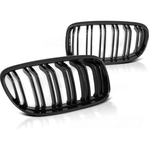 Grill BMW E90 / E91 LCI 09- GLANZEND ZWART DUBBELE STANG M-LOOK