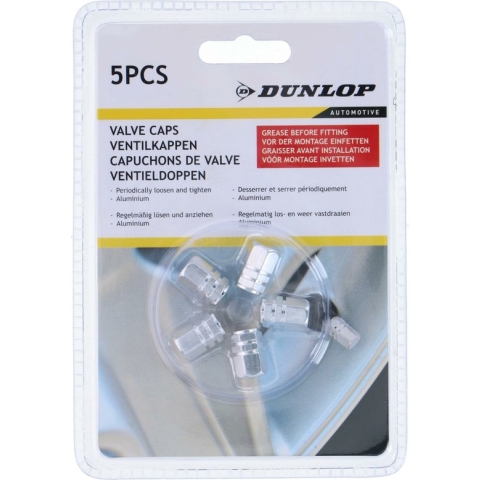 Dunlop Ventieldoppen Av Aluminium Zilver 5 Stuks