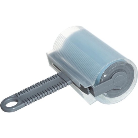 Kledingroller/kleefroller grijs/blauw 17 cm herbruikbaar/wasbaar - Pluizenroller - Kledingborstel