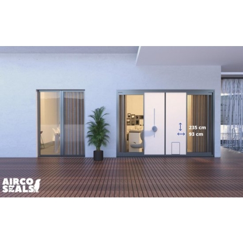 FDBW - Airco Deurafdichtingskit - 93 x 235 cm - Met Luxe Magneet Sluiting en Honden / Kattenluik