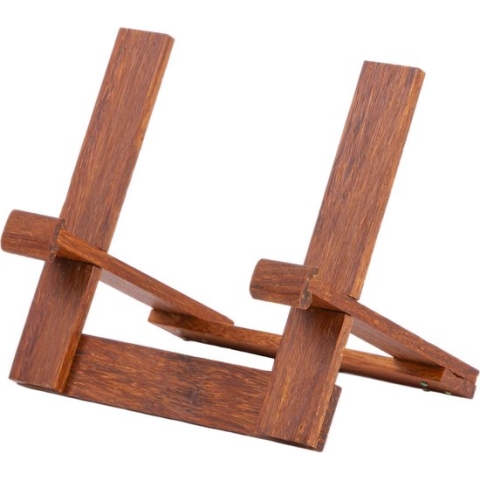 QUVIO Boekenstandaard - Tablet standaard - Bord standaard - iPad standaard - Boekenhouder - Kookboek standaard - Leesstandaard - Book holder - Kookboekstandaard - Boekhouder - Tablet houder - Hout - Donkerbruin