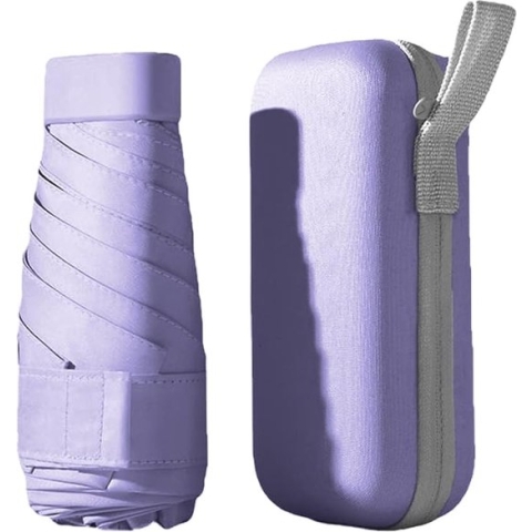 Compacte paraplu, 6 ribben, stormbestendig, kleine paraplu, windbestendig, uv-bescherming, ultralicht, opvouwbare reisparaplu, robuust, mini-paraplu voor zon en regen
