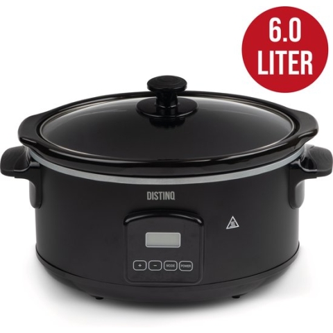 DistinQ Digitale Slowcooker 6 liter – Keramische binnenpan - Warmhoudfunctie