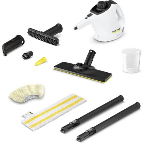 Kärcher stoomreiniger SC 1 EasyFix - Inclusief vloerreinigingsset EasyFix - 1.200 W - Opwarmtijd: 3min. - Gebruiksoppervlakte: 20 m² - Reservoir 200 ml - Microvezeldoeken