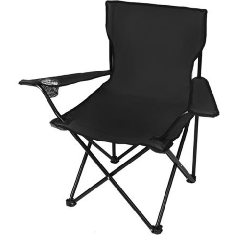 Campingstoel - Inklapbaar Visstoel - Vouwstoel - Comfortabel - Opvouwbaar Stoel - Max. 120 KG - Zwart - Rheme