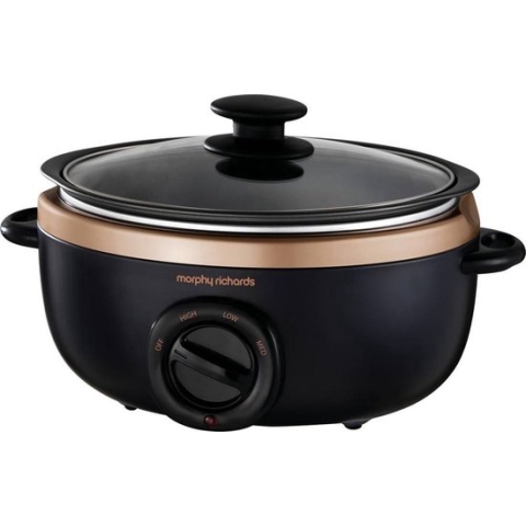 Morphy Richards Sear&Stew 6.5L Slow Cooker Zwart, Rose gold
