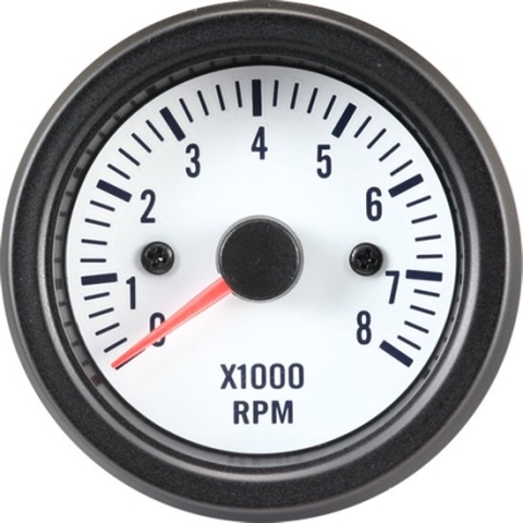 AutoStyle Performance Instrument Wit Toerenteller >8000rpm 2/3/4/5/6/8 cil. 52mm