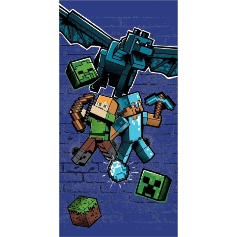 Minecraft Strandlaken - 70x140 cm - Blauw