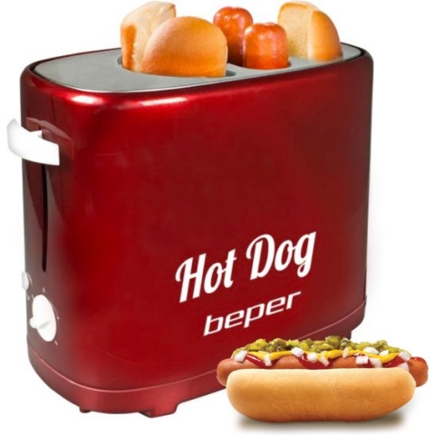 Beper BT.150Y - Hotdog Maker - Hotdog Machine - Hotdog Grill - Hotdog Cooker - Hotdog Roller - 750W