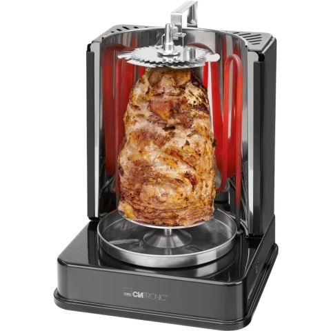 Verticale grill voor kip, kebab, gyros etc - 1400 W - 3-in-1 grill - roestvrijstalen Opvangbak