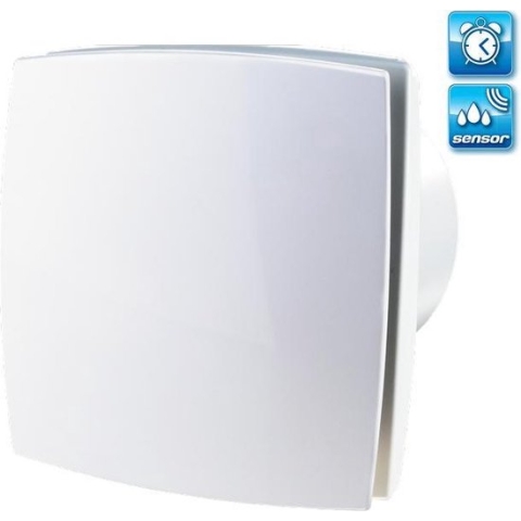 Badkamerventilator Design Ø125mm - 167m³/h - Timer - Vochtsensor - Wit