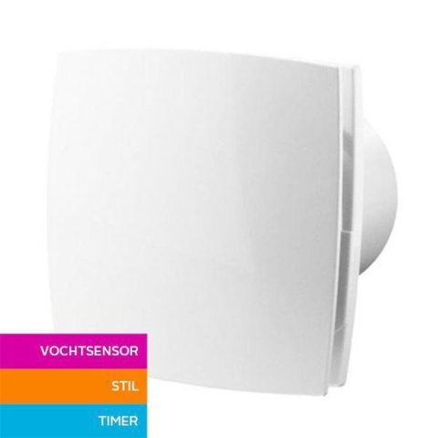 Badkamerventilator Ø 150mm - vochtsensor - timer - zeer stil