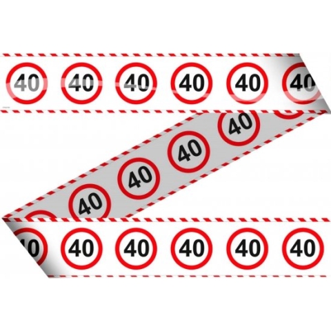 Markeerlint 40 jaar thema met stop bord feestartikelen en versiering