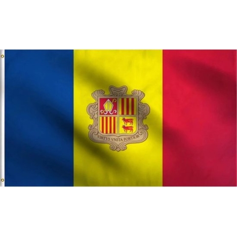 New Age Devi - "Andorraanse Vlag - Flag of Andorra - 150 x 90 cm - Polyester - Vlaggen - Jumada"