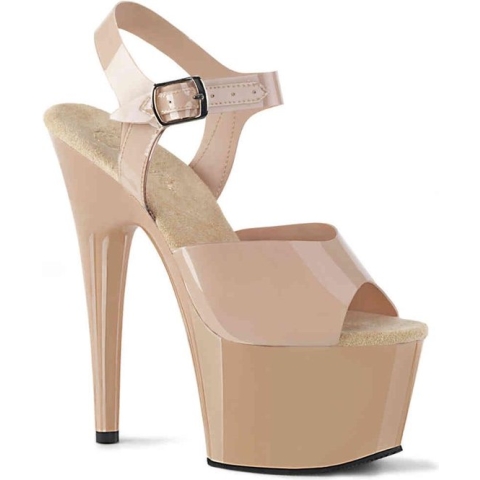 Pleaser Sandaal met enkelband -40 Shoes- ADORE-708N Creme