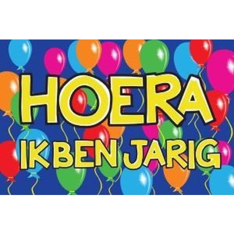 Vlag Hoera ik ben jarig! 150x225cm