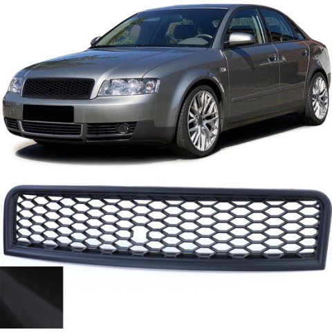 Embleemloze Honingraat Grill Audi A4 B6 Mat Zwart Limousine Avant 2000 t/m 2004 S4 Rs4 Look