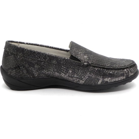 Waldläufer Dames Instapper - 640004-179-052 Grijs Cobra - Wijdte K - Maat 6