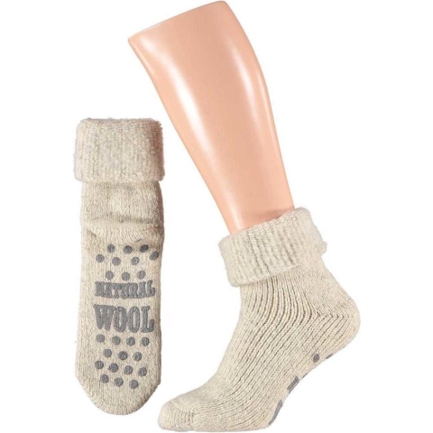 Dames anti-slip korte huissokken/slofsokken grijs - maat 39-42