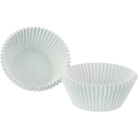 Muffin en cupcakes maken vormpjes - papier - wit - set 100x stuks - 6 cm
