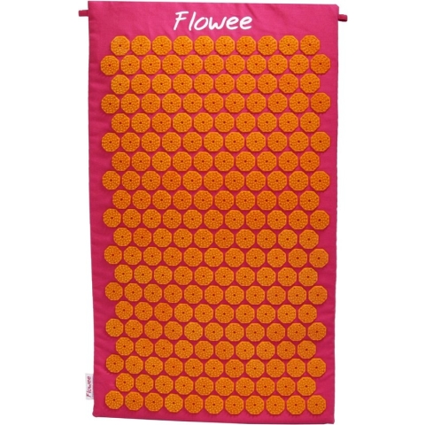 Flowee Spijkermat - Fuchsia met oranje - 77x45 cm - Acupressuur Mat - Spijkerbed - Acupunctuur - Shakti Massage