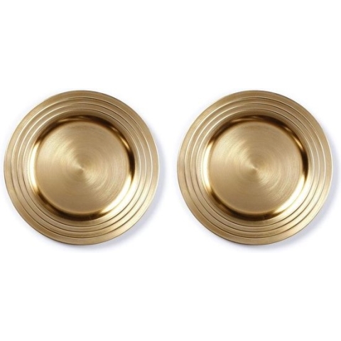 8x Diner/kerstdiner borden/onderborden goud 33 cm rond - Onderbord / kaarsenbord / onderzet bord