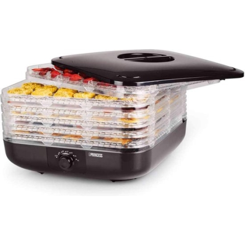 Princess 112380 Voedseldroger – 6 Lagen – Regelbare temperatuur - Dehydrator - Droogoven - Fruitdroger - 350W